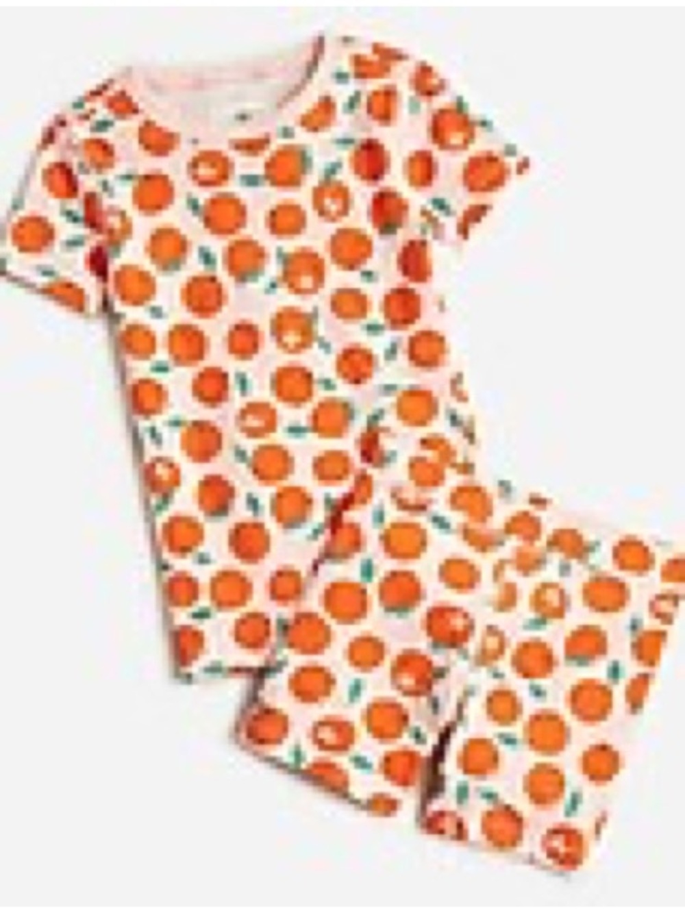 Girls Orange Fruit Print Short Pajama Set - Crewcuts